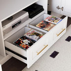 4-Piece Wall Unit TV Stand for TVs Up to 70", Modern Entertainment TV Wall Unit with Shelves, Large Wall Media Center for Living Room, White