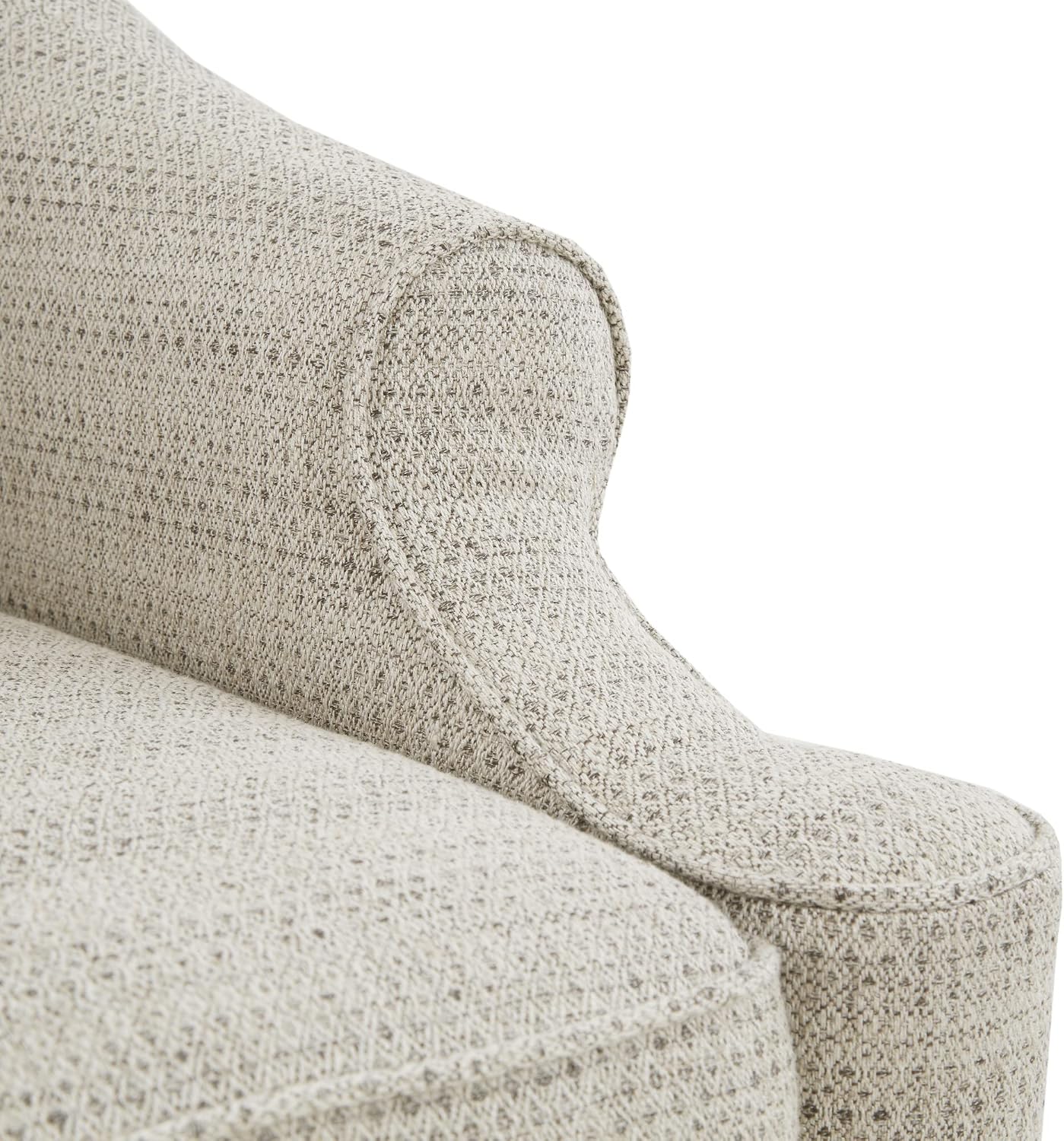 Madison Park Swivel Glider Chair for Living Room, High Back Bedroom Lounge Foam Seat Cushion Upholstered, Nursery Furniture, Metal Base, Fully Assembled, 29.5" W x 30.25" D x 34.5" H, Tan
