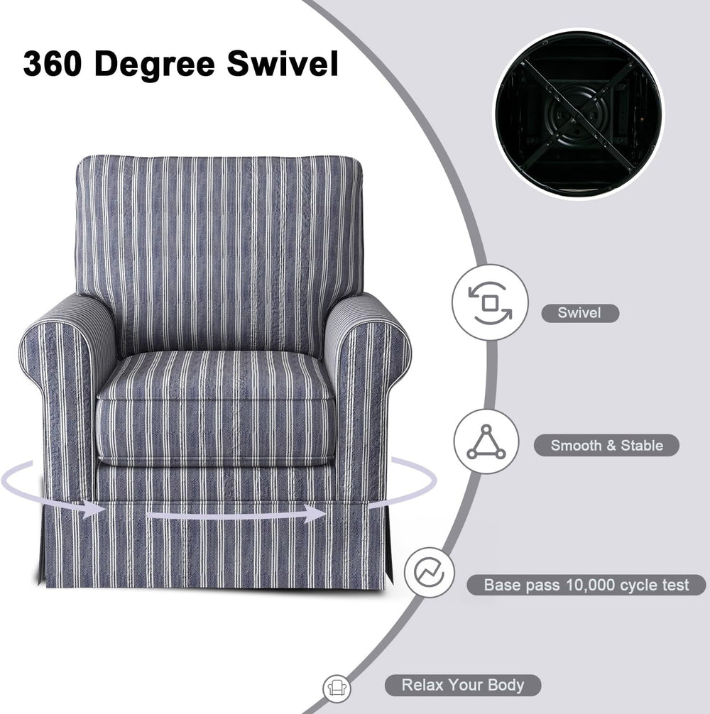 INZOY Swivel Accent Chair Set of 2, Mid Century Modern Reading Chair, Upholst...