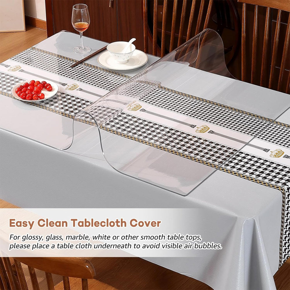 RostiKong 20 x 120 Inch Large Table Protector Clear Plastic Tablecloth Cover ...