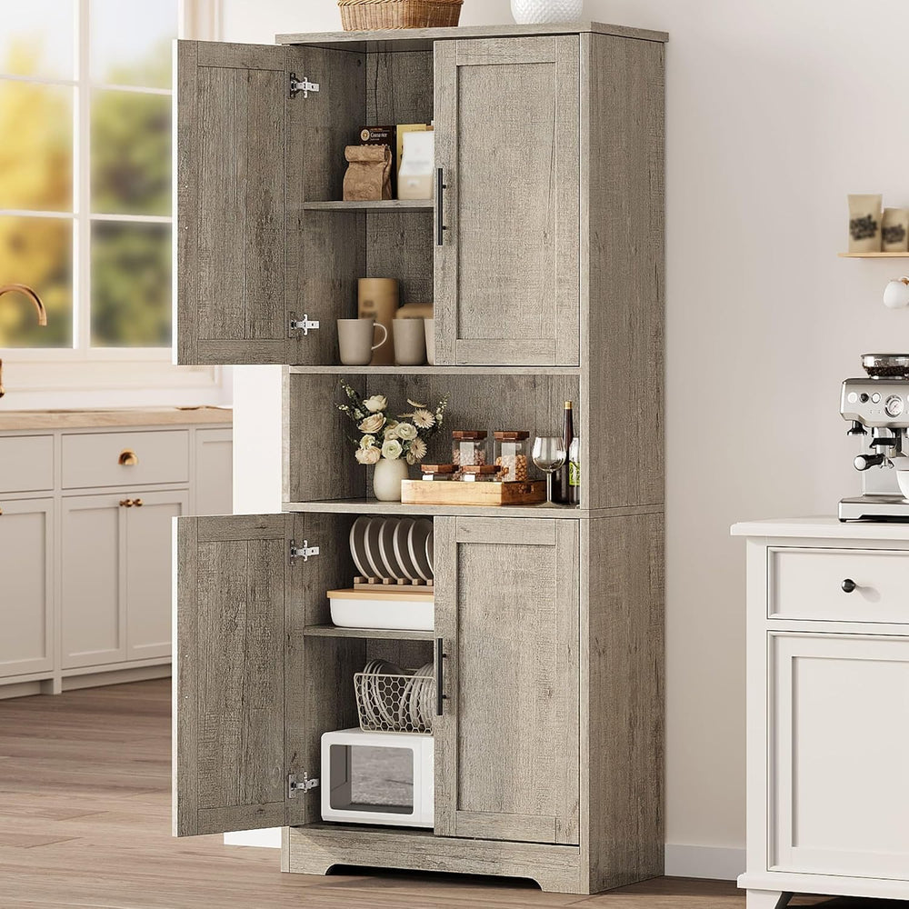 GarveeHome Tall Storage Cabinet, 70 in Kitchen Pantry Cabinet with Doors and ...