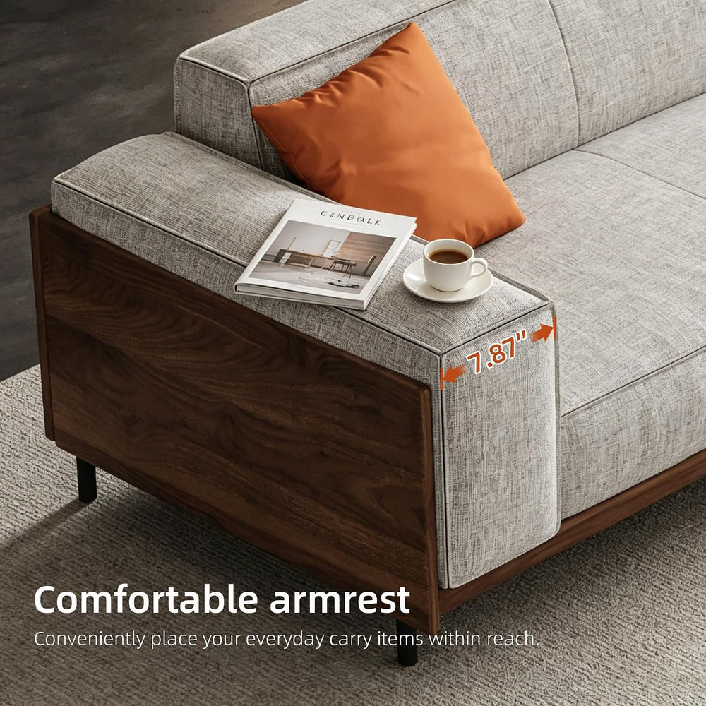 Modern 4-Seater Upholstered Fabric Sofa for Living Room, 111.8"