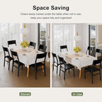 Feonase Dining Chairs Set of 6, Modern Kitchen Chairs with Ergonomic Backrest, MDF Board and Metal Legs, Dinner Chairs for Dining Room, Kitchen and Living Room, Easy Assembly, Black