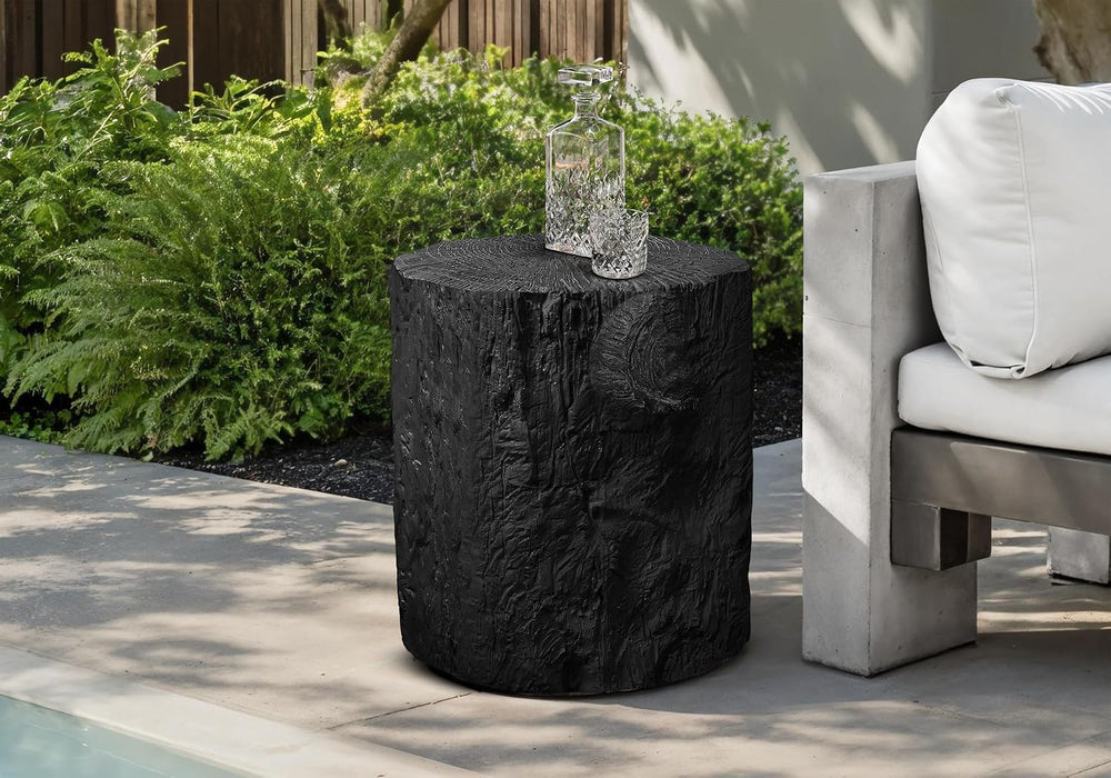 22" Weather Resistant Versatile Accent Table, Side Table with Tree Stump...