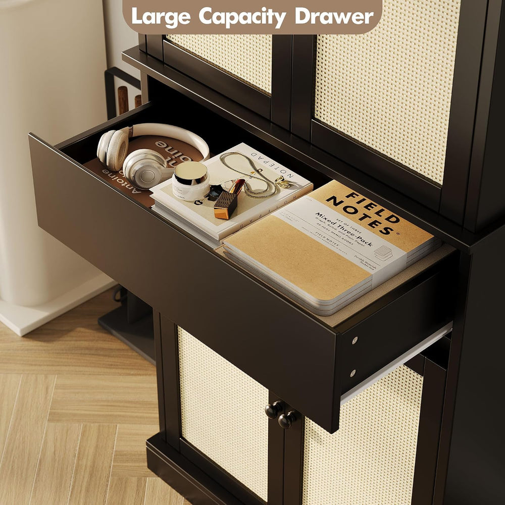 IDEALHOUSE Pantry Cabinet,70" Tall Kitchen Pantry Cabinet with 4 Doors a...