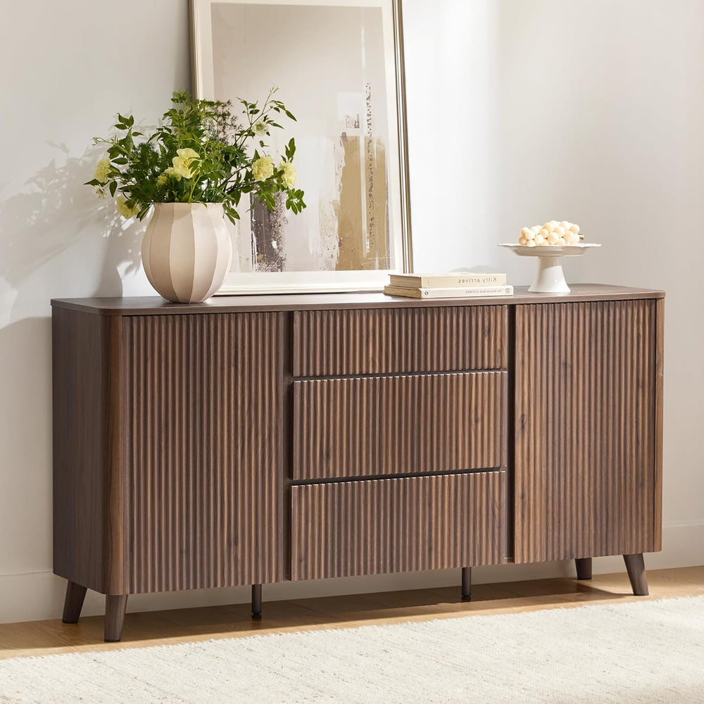 CHITA 62" Sideboard Buffet Cabinet with Storage, Living Room Accent Cabi...