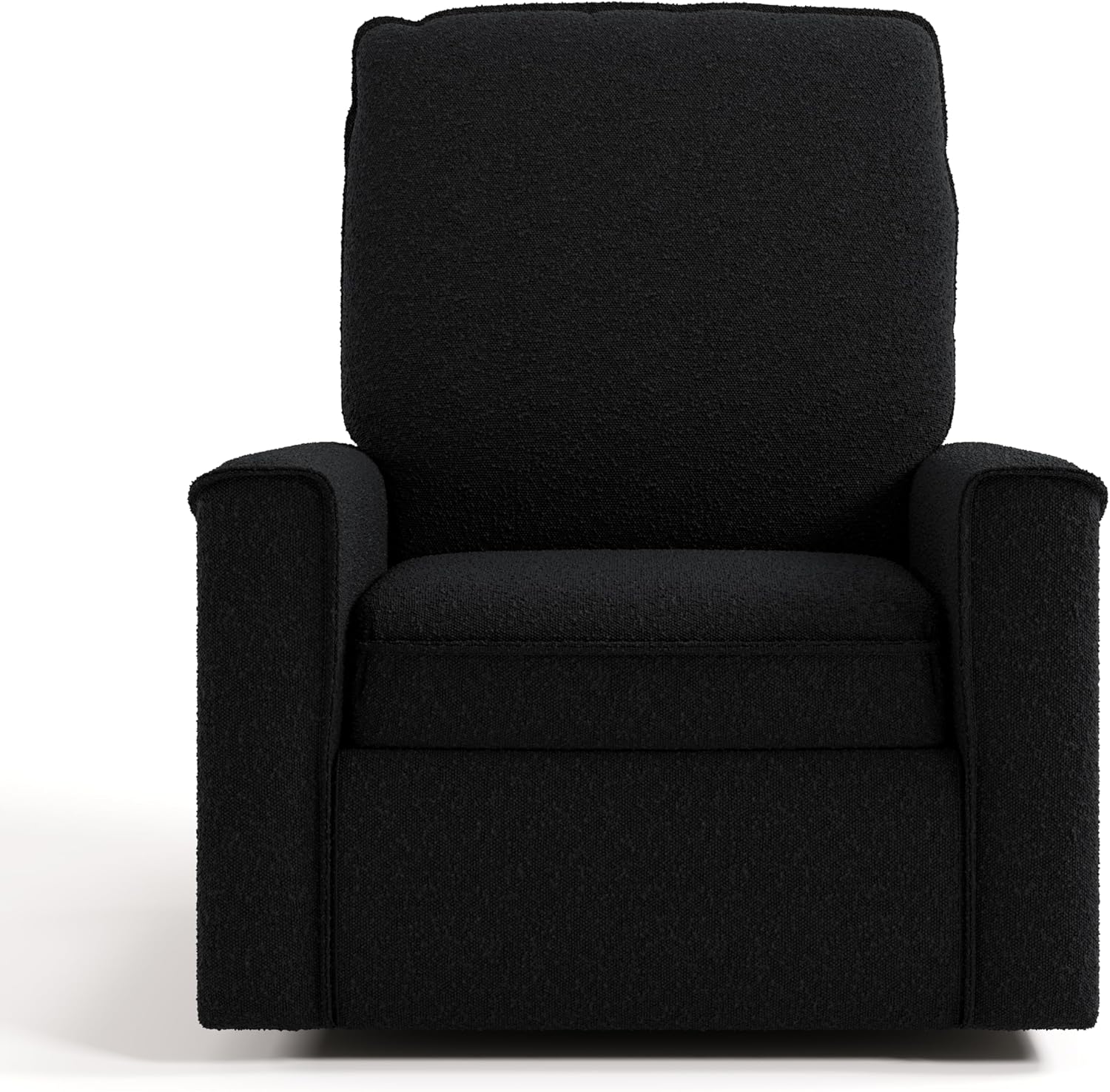 Storkcraft Santos Deluxe Power Recliner Swivel Glider, Black Boucle | Premium Electronic Power Recliner for Nursery, Includes Dual-USB Charging Port with USB-A & USB-C, Glider Rocking Chair