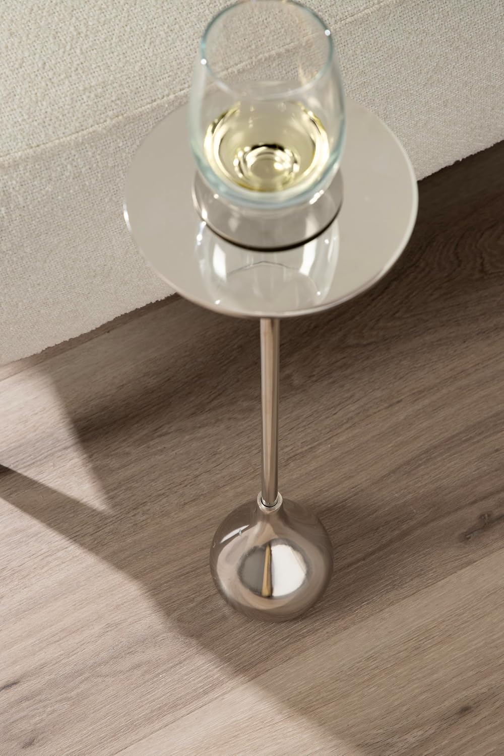 Kate and Laurel Hersi Decorative Modern Pedestal Drink Table, 7 x 7 x 20, Sil...