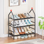 Shoe Rack, 3-Tier Shoe Organizer, Metal Storage Shelf, Shoe Rack for Closet, Free Standing Shoe Racks for Entryway, Garage & Doorway, Sturdy Shoe Shelves, Black