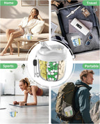 Pill Organizer,Pill Dispenser with 7 Large Compartments,Portable Pill Box for Travel, Anti-Mix Design & Wide Opening Design, Easy Access to Vitamin Dispenser, Includes 20 Blank Stickers（Grey）