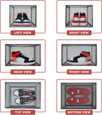 Large Shoe Organizer for Closet Clear Storage Box Sturdy Plastic Stackable Shoe Rack Sneaker Display Case with Magnetic Lids, 1 Pack Size 13