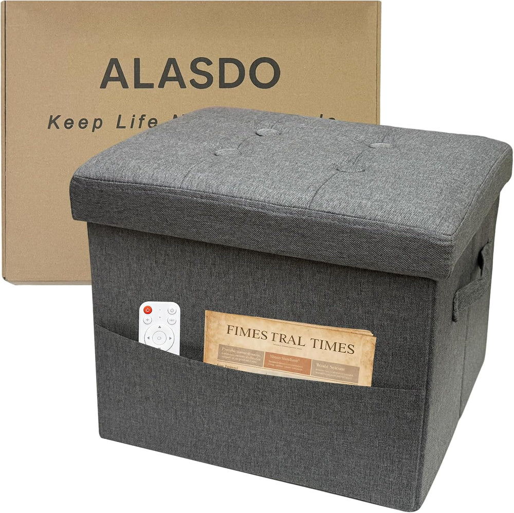 ALASDO Storage Ottoman Footrest Stool Small Ottoman with Storage Foldable Ott...