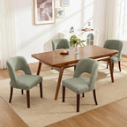 Dining Chairs Set of 4,Modern Dining Room Chairs with Thick Cushions,Upholstered Linen Fabric Kitchen Chairs for Kitchen Dining Room Green