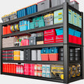 68" Wide Heavy Duty Garage Shelving Units, 5-Tier Deep Storage Shelves,Black Metal Garage Shelves,Steel Shelf,Large Storage Rack,Industrial Shelving for Shop, 68" W x 24" D x 84" H