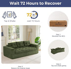 MAXYOYO 79" Loveseat Sofa Couch for Small Spaces, Upholstered Boneless Cloud Couch for Apartment Bedroom, 2-Seater Love Seat Floor Modern Sofa with Pillows, No Assembly Required, Dark Green