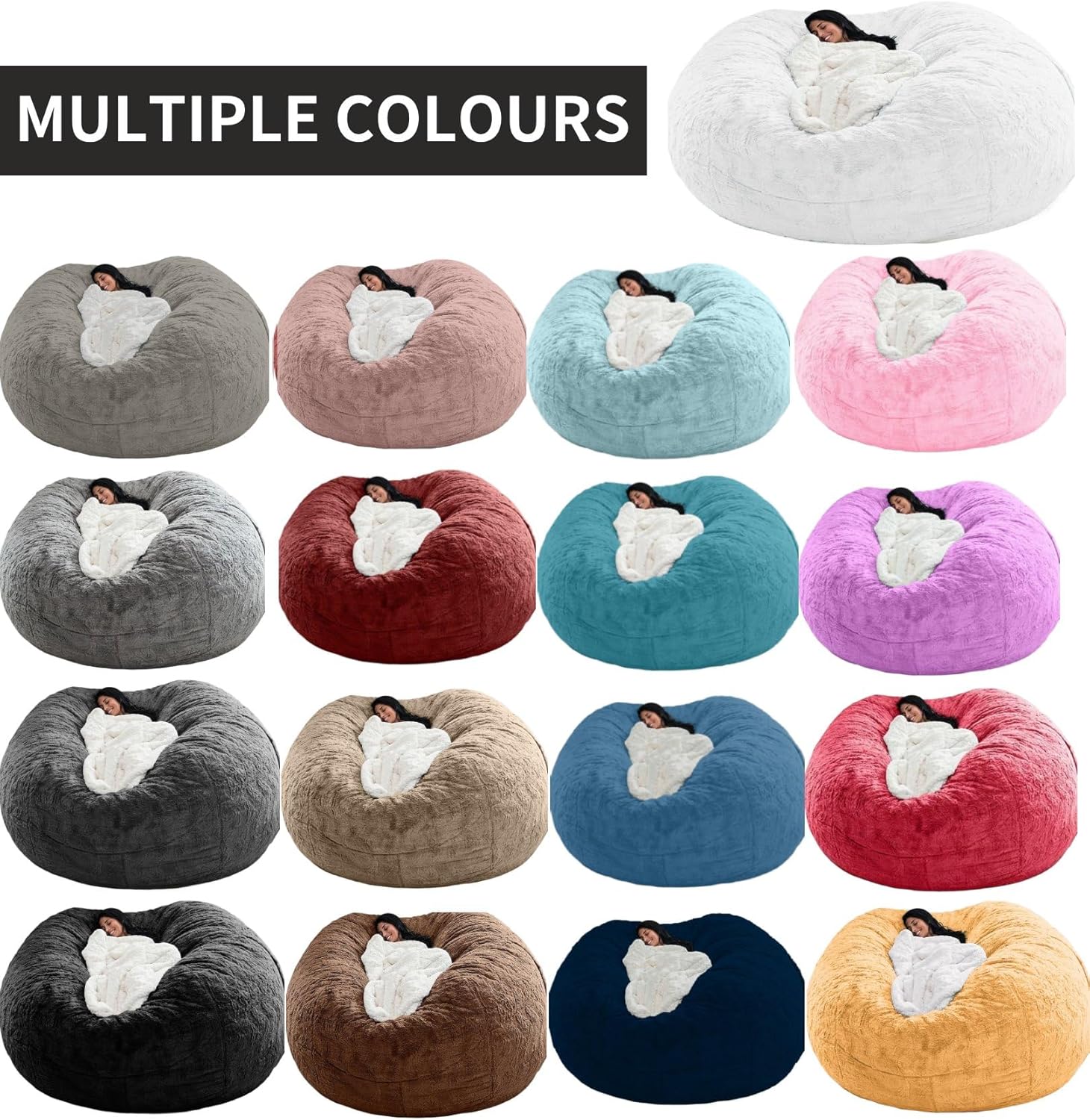 Round Giant Bean Bag Chair’s Inner Liner for Adults Kids (Without Bean Bag Cover and Filling), Inner Liner Only (5FT)