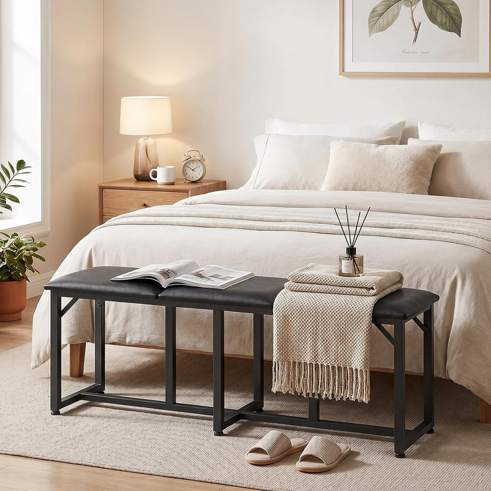 MAHANCRIS Dining Bench, 47.2 Inch Dining Room Bench | Entryway Bench with Met...