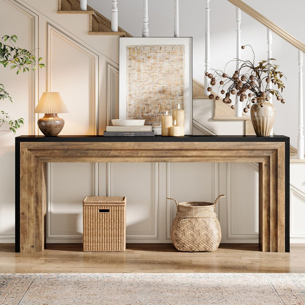 Tribesigns 70.9-Inch Long Console Table, Farmhouse Narrow Wooden Sofa Table B...