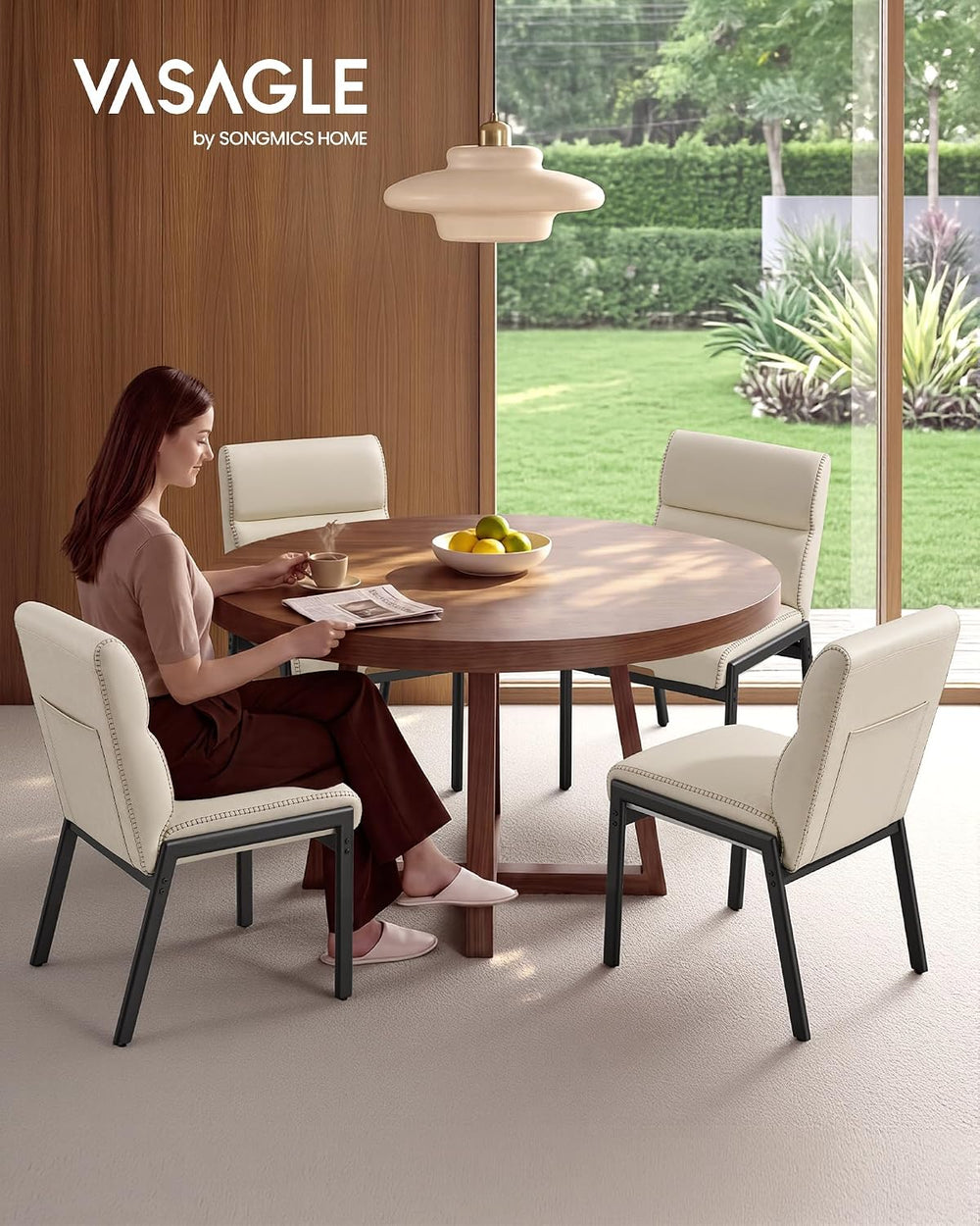 VASAGLE Dining Chairs Set of 6, Upholstered Kitchen Chairs