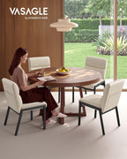 VASAGLE Dining Chairs Set of 2, Upholstered Kitchen Chairs, for Dining Room, Cream White, EKHO Collection UKDC162W101