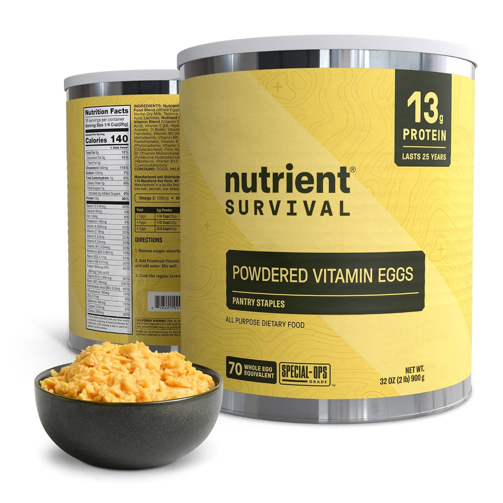 70 Egg Equivalent Nutrient Survival Vitamin Powdered Eggs Blend, Freeze Dried...