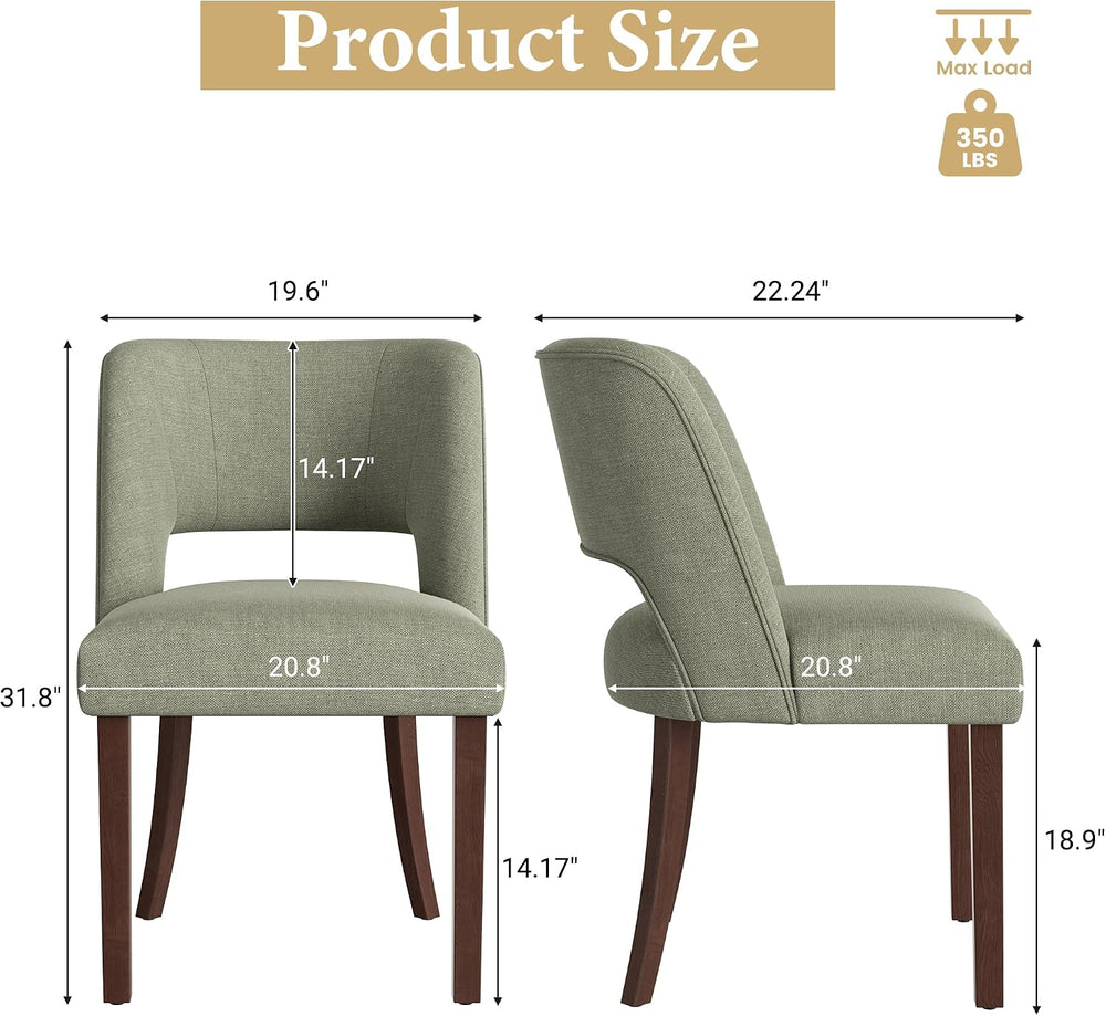 Dining Chairs Set of 6,Modern Dining Room Chairs with Thick Cushions,Linen Up...