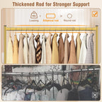 EAGMAK Heavy Duty Clothes Rack Load 420 LBS, Rolling Garment Rack with Lockable Wheels, Standing Metal Clothing Rack, Portable Wardrobe Sturdy Coat Rack for Hanging Clothes (Gold, 47.2″×18.9″×63″)