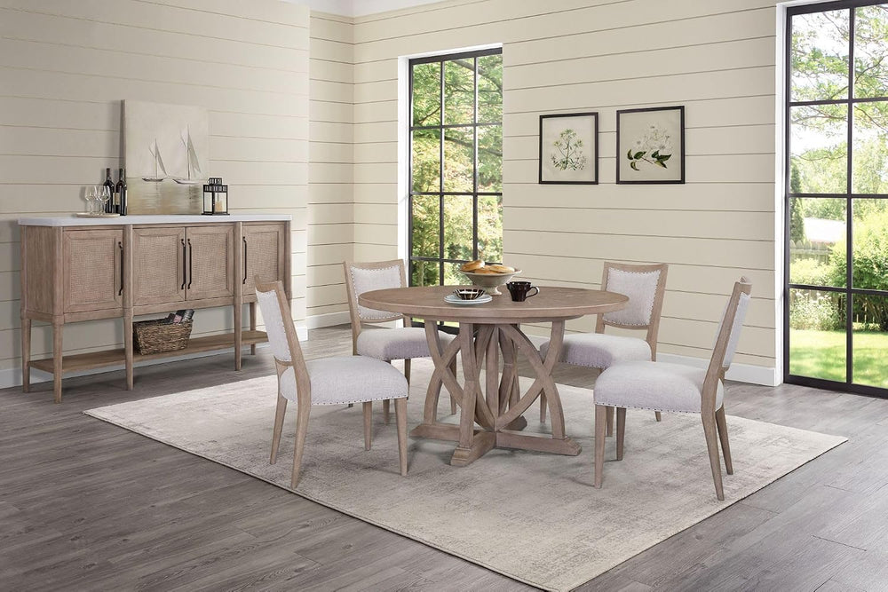 Cement Topped Server with Cane Insets - Sand Finish | Cement Top, Cane Insets...