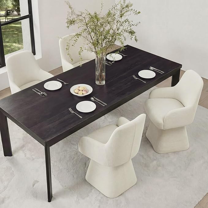 Swivel Dining Chairs Set of 2, Mid Century Modern Chairs Fabric Upholstered A...