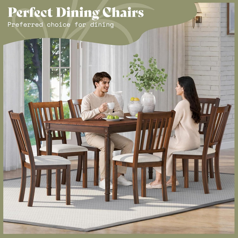 AMERLIFE Dining Chairs Set of 8, Farmhouse Upholstered Kitchen Dining Chairs ...