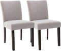 Watson & Whitely Upholstered Kitchen & Dining Room Chairs with Low Back, Performance Fabric Dining Chairs Set of 2, Modern Armless Dining Chairs with Solid Wood Legs, Gray