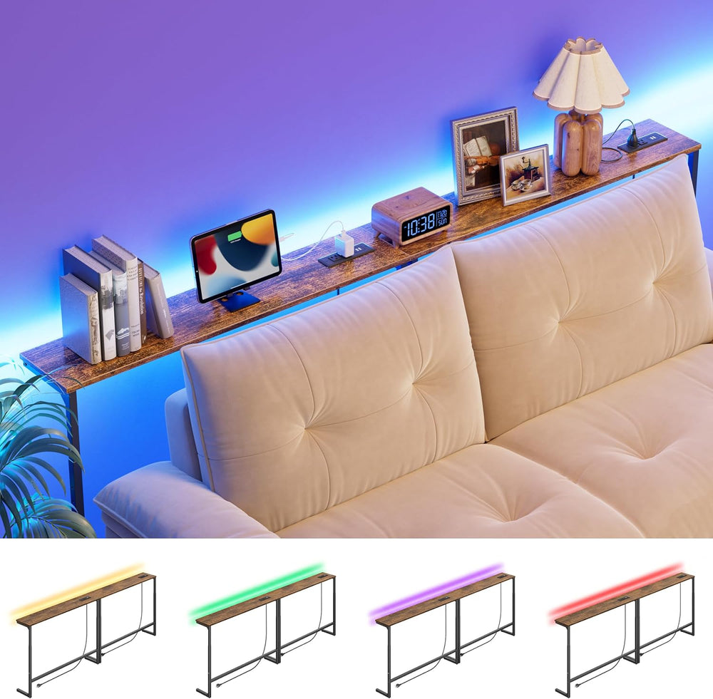 Skinny Sofa Table Behind Couch, Narrow Console Table 78.8" Long Entryway...