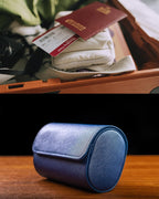 MR.OKAY 2 Watch Travel Case -Premium Leather With Perfect Texture.(Watch Carrying Or Organizer For Storage And Display). Mens for Handcrafted by Craftsmen.