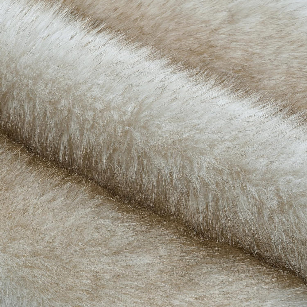 FUTEI Pack of 2 Faux Fox Fur Throw Pillow Covers 18x18 Inch, Coffee White
