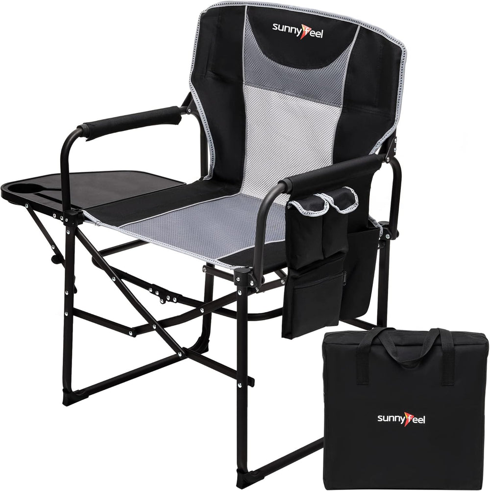 SUNNYFEEL Oversized Camping Chair Portable Directors Chairs with Side Table |...