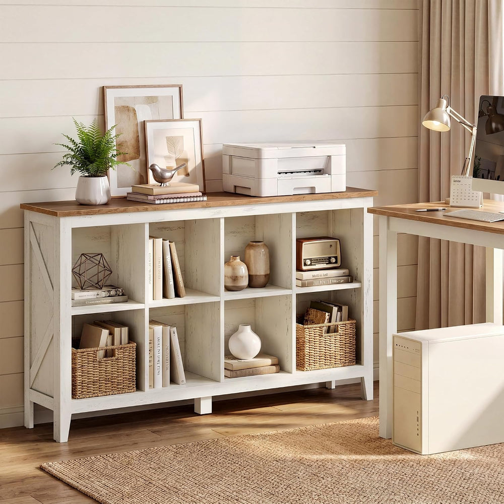 VASAGLE Farmhouse Bookshelf, 8-Cube Storage Organizer with Legs