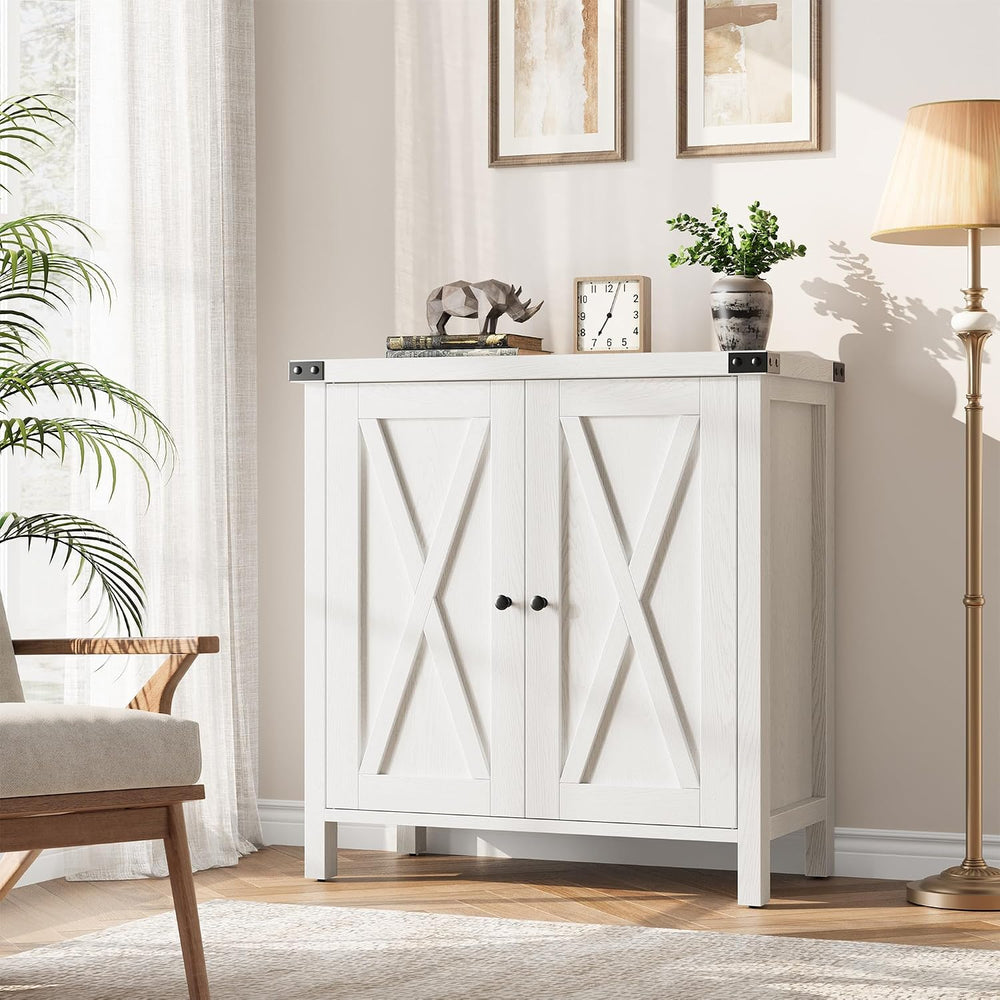 GarveeHome Small Storage Cabinet, Farmhouse Sideboard Buffet Cabinet with 2 D...