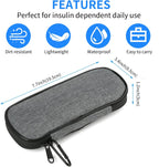 Insulin Pen Cooler Travel Case with 2 Reusable TSA Approved Ice Packs, Diabetic Medication Insulated Cooler Bag for Insulin Pens and Other Diabetic Supplies Storage Grey
