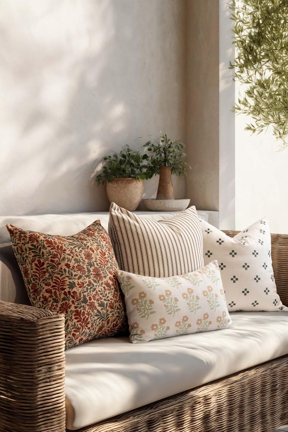 Crumbs Home Modern Farmhouse California Casual Indoor Outdoor Throw Pillow Co...