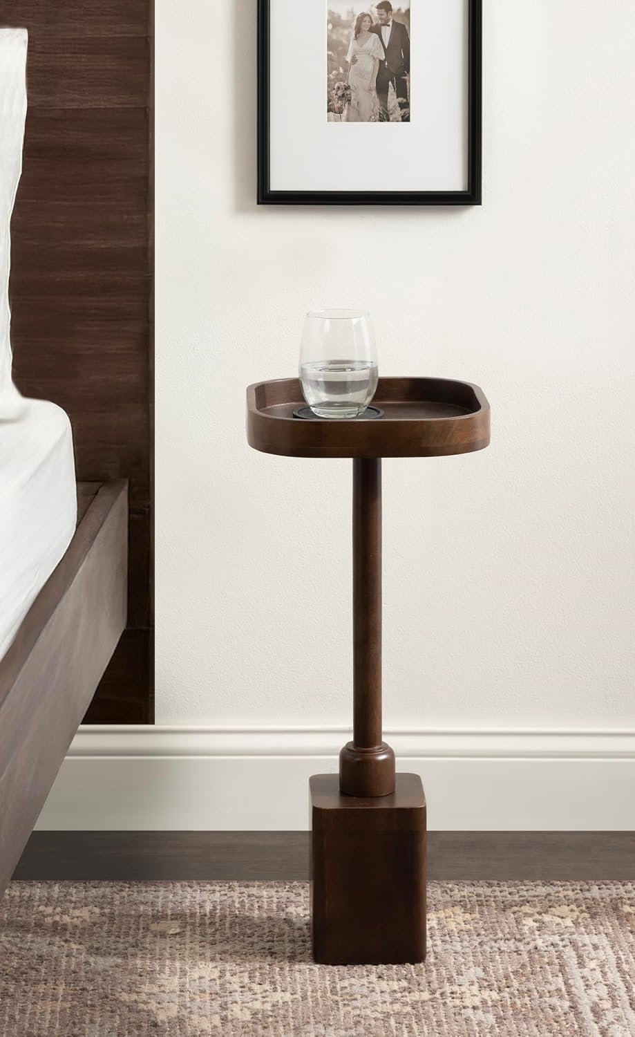 Kate and Laurel Woodrow Modern Mango Wood Square Drink Table, 10 x 10 x 24, D...