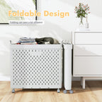 UAK Laundry Basket with Wheels, Collapsible Plastic Laundry Hamper with Handle, Foldable Laundry Basket Organizer for Laundry and Bathroom Light Grey, XXXXL (110L)