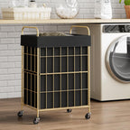 Laundry Hamper with Wheels, 90L Laundry Basket with Handle, Laundry Sorter with Removable Liner Bag