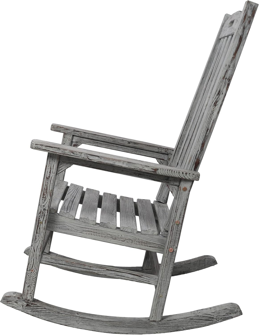 Oversized Wooden Porch Rocker Chair: Classic Fir Wood Design with 21-Inch Wid...