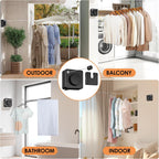 Yejay Retractable Clothesline Indoor, Non-Sagging Clothes Line Retracting Outdoors,Wall Mounted Heavy Duty Clothes Drying Line, Space-Saving Laundry Line for Balcony, Bathroom - 15.7Ft (Black)