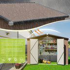 Metal Storage Shed,10x8 Outdoor Storage Building,Large Backyard Sheds with Lockable Doors,Waterproof Outside Storage Sheds