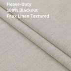 Joydeco Natural Linen Curtains 108 inch Length 2 Panels Set Burg 100% Blackout Patio Door Curtain Room Darkening Sliding Door Curtains Thermal Insulated Back tab Rod Pocket(105x108 inch, Light Beige)