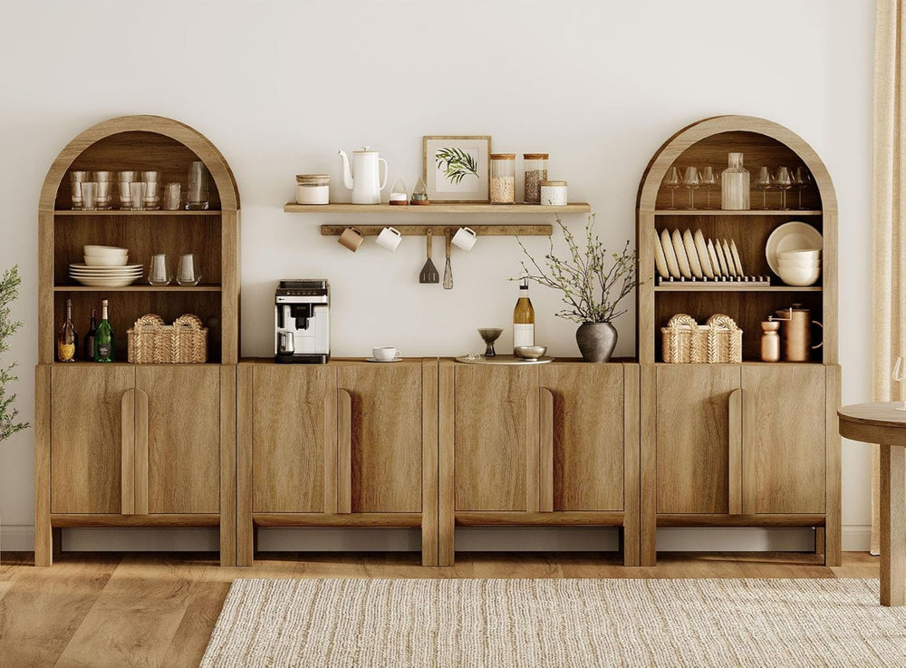 WAMPAT 6 in 1 Large 71" Tall Arched Cabinet with Doors, Modern Farmhouse...