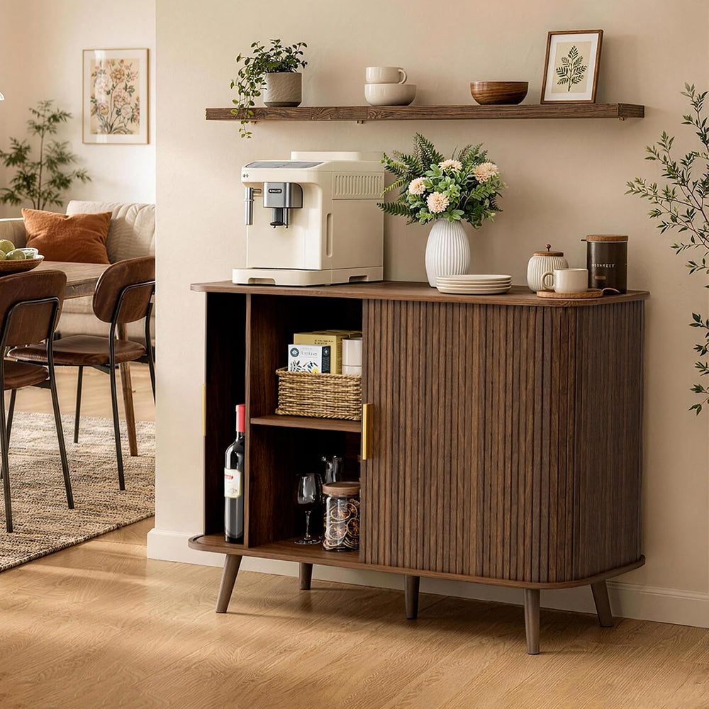 Pamapic 40" Sideboard Buffet Cabinet with Storage & Sliding Door, Wa...