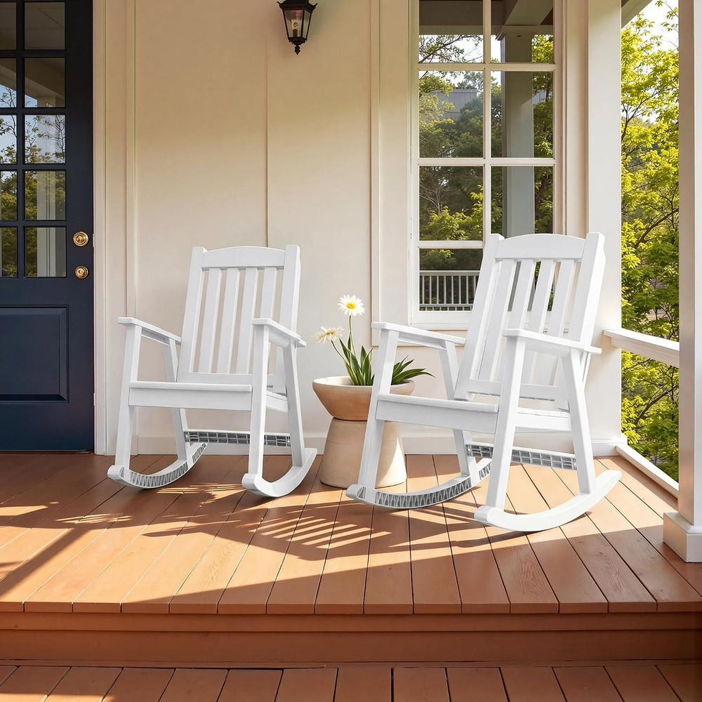 Flamaker Outdoor Rocking Chairs, PP Material Patio Rocking Chairs All Weather...