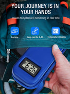 Insulin Cooler Travel Case TSA Approved, Temperature Display Insulin TravelCase, Portable Insulin Pen Cooler Travel Case for Insulin Ice Pack, Travel Diabetic Supplies (Blue)